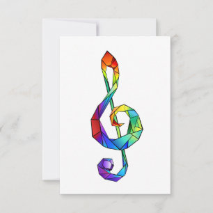 Carte De Correspondance Clé de musique arc-en-ciel