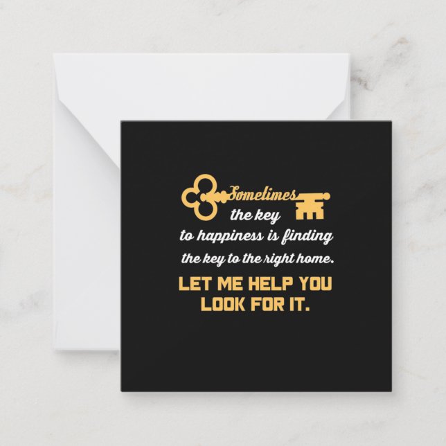 Carte De Correspondance Clé de votre nouvelle maison (Devant)