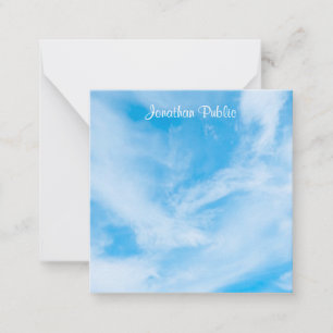 Carte De Correspondance Clouds bleu ciel - Script de calligraphie Texte Mo