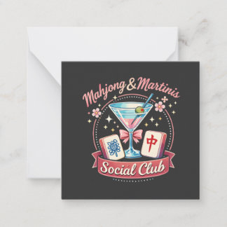 Carte De Correspondance Club social de Mahjong et Martinis