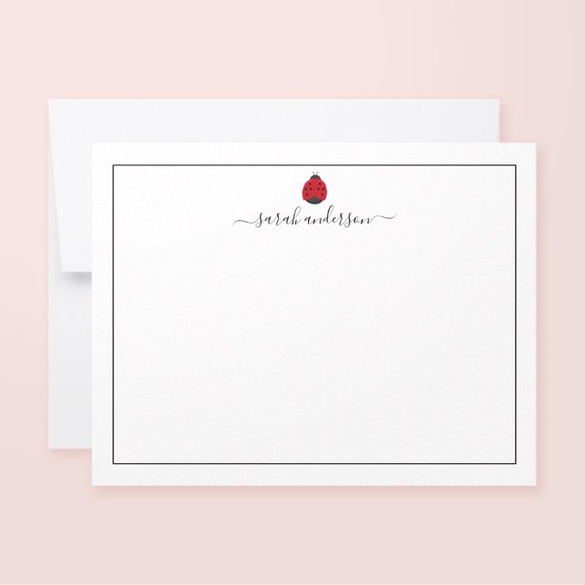 Carte De Correspondance Coccinelle personnalisée à bordure noire (Créateur téléchargé)