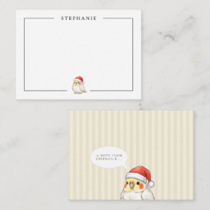 Carte De Correspondance Cockatiel mignon personnalisé portant un chapeau d