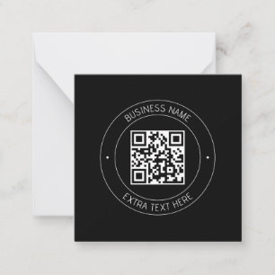 Carte De Correspondance Code QR et texte modifiable Noir et blanc
