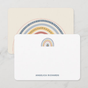 Carte De Correspondance Cœur Arc-en-Ciel Bohème Neutre Arrondi