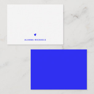 Carte De Correspondance Cœur bleu électrique tendance personnalisé