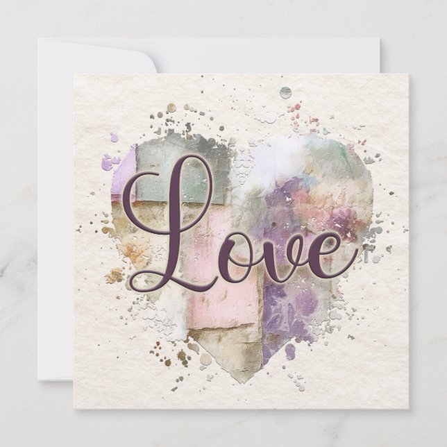 Carte De Correspondance Cœur d'amour romantique  (Devant)