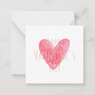 Carte De Correspondance Coeur d'aquarelle rouge Heureuse Sainte-Valentin