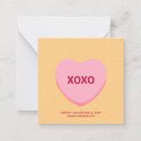Coeur de conversation orange XOXO Saint Valentin
