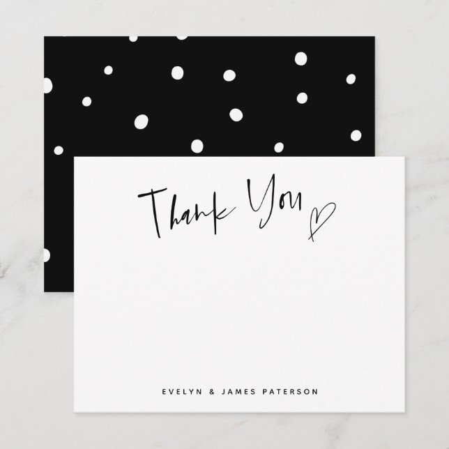 Carte De Correspondance Coeur de Merci simple (Devant / Derrière)