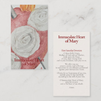 Carte De Correspondance Cœur Immaculé de Marie - Image pieuse - Fatima