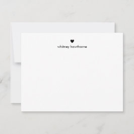 Carte De Correspondance Cœur Noir Moderne Personnalisé