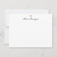 Coeur rose pâle Feminine Script Girly Chic Stripe