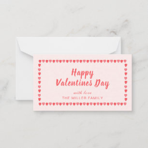 Carte De Correspondance Coeur rose Valentines Jour mini