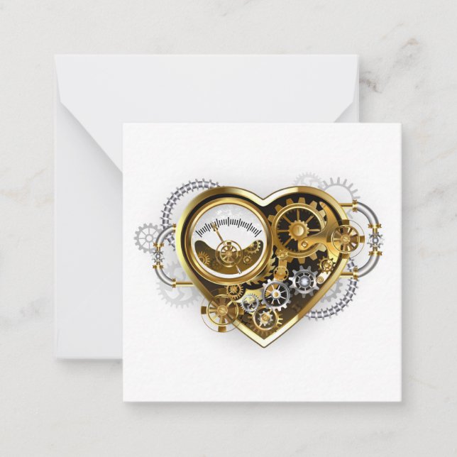 Carte De Correspondance Coeur vapeur avec un manomètre (Devant)
