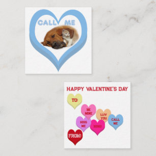 Carte De Correspondance Cœurs de conversation de la Saint-Valentin CALL ME