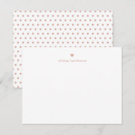 Carte De Correspondance Cœurs et pois roses modernes personnalisés