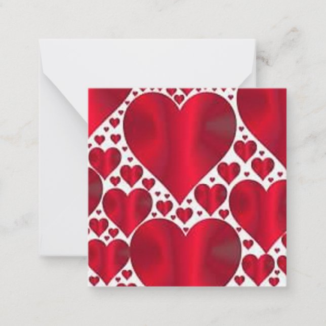 CARTE DE CORRESPONDANCE COEURS ROUGES POUR LA SAINT-VALENTIN (Devant)