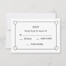 Coeurs simples et romantiques Mariage blanc RSVP