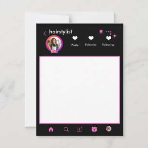 Carte De Correspondance Coiffeur Maquilleuse Rose Code QR Instagram 