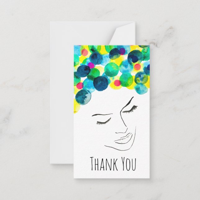 Carte De Correspondance Coiffure de bulle psychédélique (Devant)