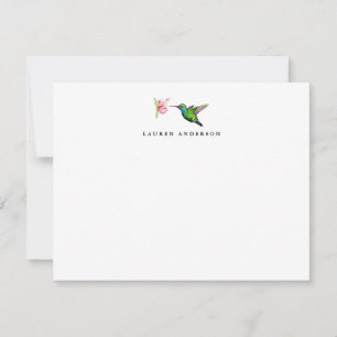 Carte De Correspondance Colibri à l'aquarelle personnalisé plat