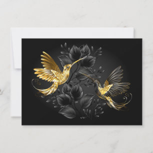 Carte De Correspondance Colibri noir et or