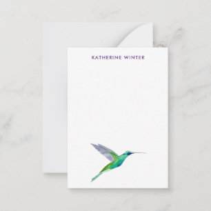 Carte De Correspondance Colibri Violette Personnalisé