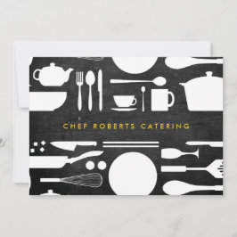 Carte De Correspondance Collage de cuisine sur bois noir