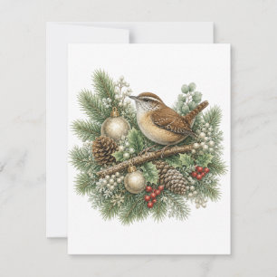 Carte De Correspondance Collection Chants d'oiseaux d'hiver de Troglodyte