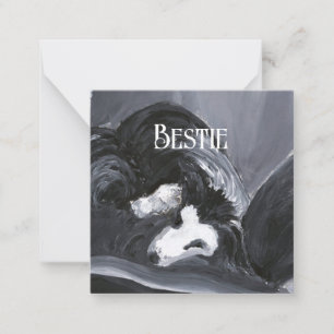 Carte De Correspondance Collie Bordure Possédant Peinture personnalisée