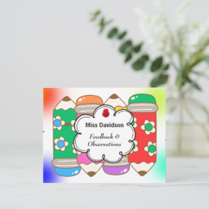 Carte De Correspondance Commentaires personnalisés de l'enseignant Comment