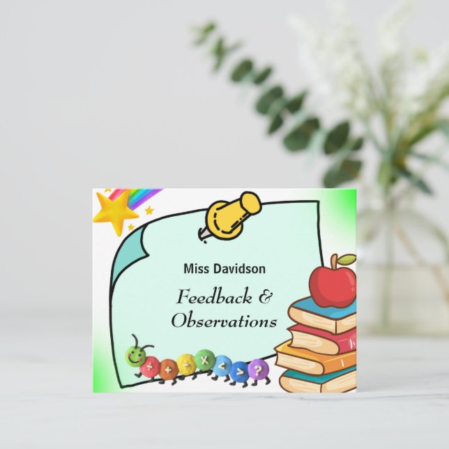 Carte De Correspondance Commentaires personnalisés de l'enseignant Comment (Debout devant)