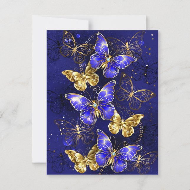 Carte De Correspondance Composition avec papillons Sapphire (Devant)