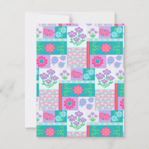 Carte De Correspondance Conception de fleurs vibrantes en fleurs