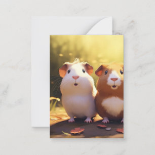Carte De Correspondance Conception sur le thème du cochon d'Inde, mignon .