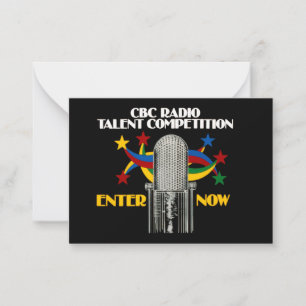 Carte De Correspondance Concours CBC Radio Talent - promo