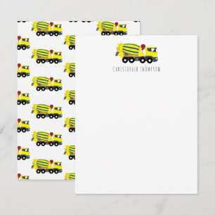 Carte De Correspondance Concret Cement Camion Construction Enfants Enfants