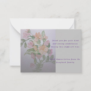 Carte De Correspondance condoléances poème merci
