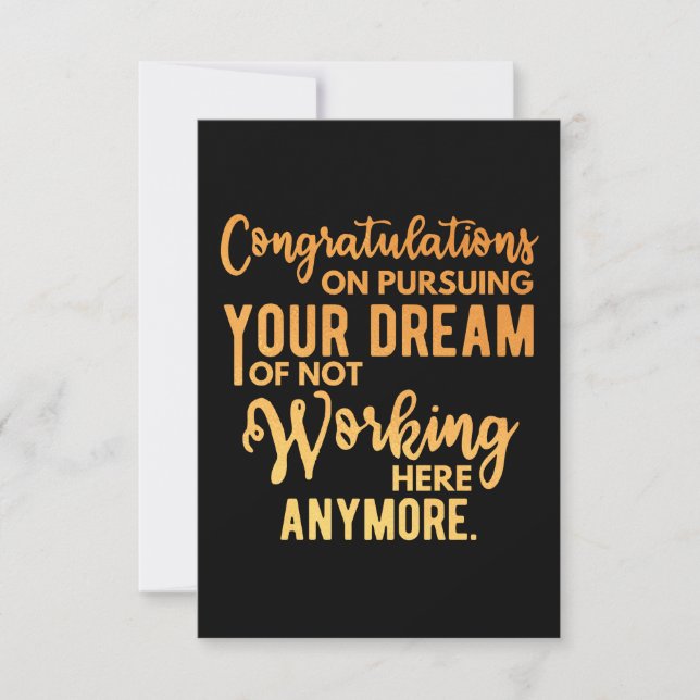 Carte De Correspondance Congratulations on Pursuing Your Dream (Devant)