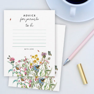 Carte De Correspondance Conseil Baby shower fleur sauvage Nouveaux parents