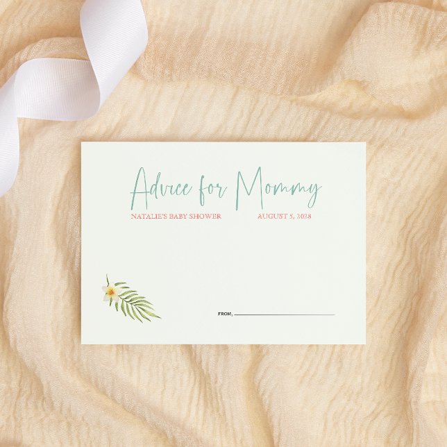 Carte De Correspondance Conseil Baby shower rose Pingouin Tropical (Créateur téléchargé)