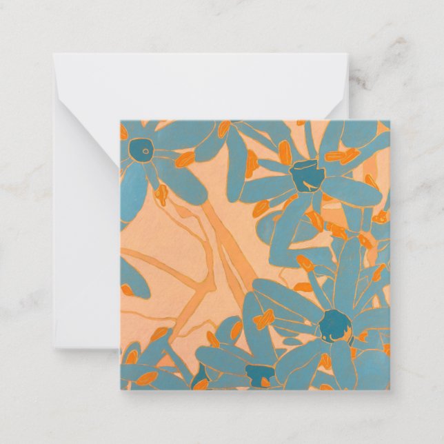 Carte De Correspondance Contemporary Leaf Design Peach (Devant)