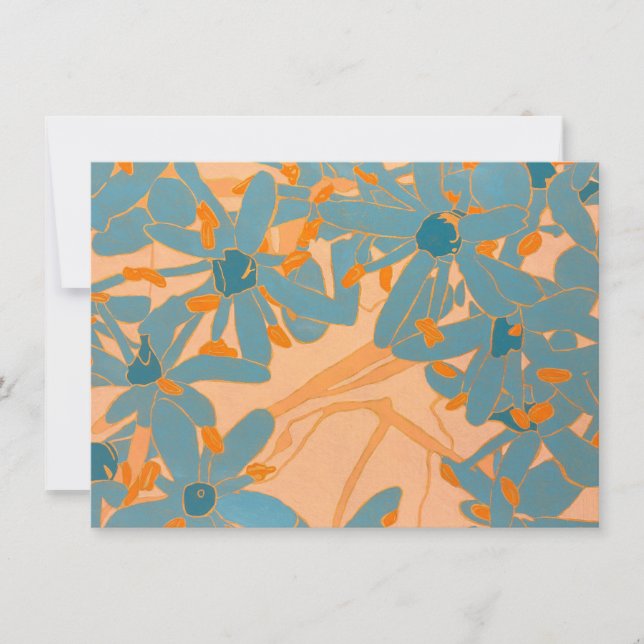 Carte De Correspondance Contemporary Leaf Design Peach (Devant)