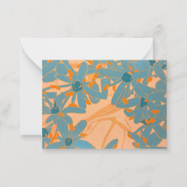Carte De Correspondance Contemporary Leaf Design Peach