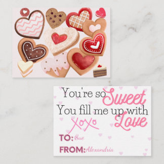 Carte De Correspondance Cookies Cœur Saint-Valentin Enfants Classe