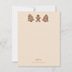 Carte De Correspondance Cookies de Noël festifs Jaune