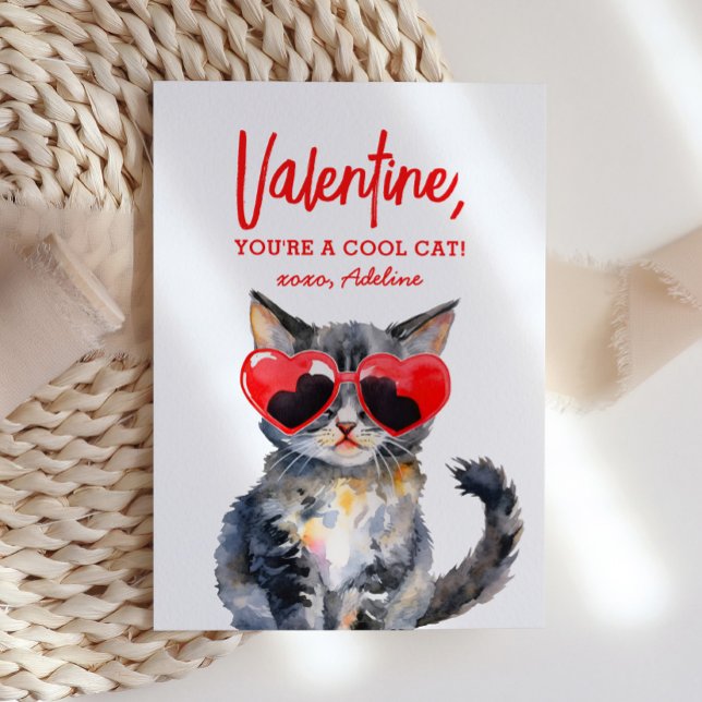Carte De Correspondance Cool Chat Kitten Enfants Valentines Jour (Créateur téléchargé)