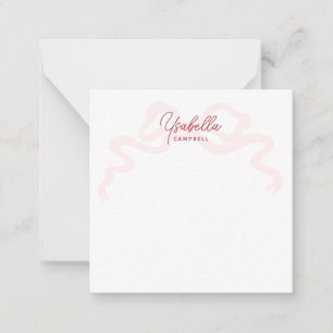 Carte De Correspondance Coquette rose fille Calligraphie de la mâchoire