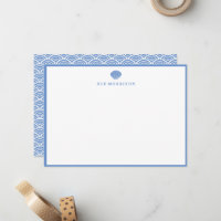 Coquillage bleu classique - Papeterie personnalisé