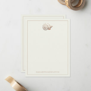 Carte De Correspondance Coquillages côtiers crème et tan Personnalisés